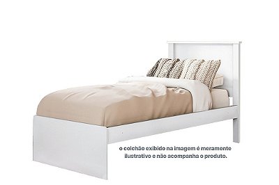CAMA BARCELONA SOLTEIRO BRANCO - TEBARROT