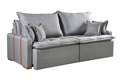 SOFA RETR S/CX ORFEU 220CM LINHO CINZA/B02 - NOBLY