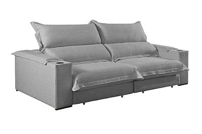SOFA RETR THOR P/COPO 230CM VELUDO CINZA/B109 - NOBLY
