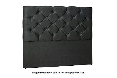 CABECEIRA BONY 158 QUEEN VEL PRETO - CRONOS ESTOF