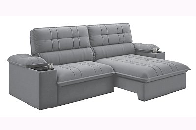 SOFA RETR STANLEY P/COPO 210 VEL CINZA/CHUMBO - BEST HOUSE