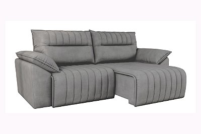 SOFA RETR SICILIA 270 VEL CINZA/CHUMBO - BEST HOUSE