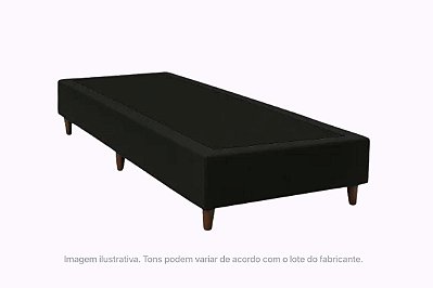 BOX/BASE SIMPLES SOLTEIRO CORINO PRETO - BIOSTAR