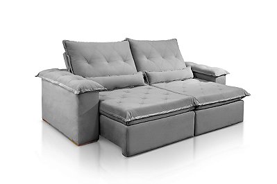 SOFA RETR SF.4250 VALENCIA 210CM VEL CINZA/526 - JC ESTOF