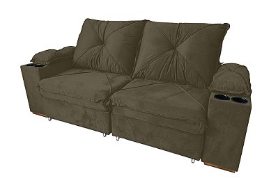 SOFA RETR STANLEY C/COOLER 210 MARROM - ESTOFAMART