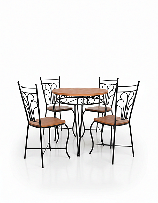 Jogo mesa de chá Com 4 Cadeiras