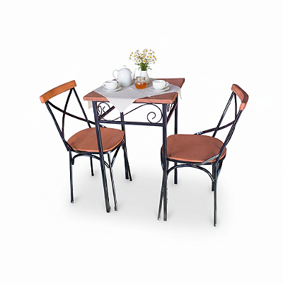 Jogo de mesa quadrada 50x50 com 2 cadeiras