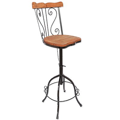 Banqueta Rococó ferro e madeira