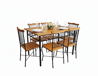Jogo de mesa retangular com 6 cadeiras Stillo