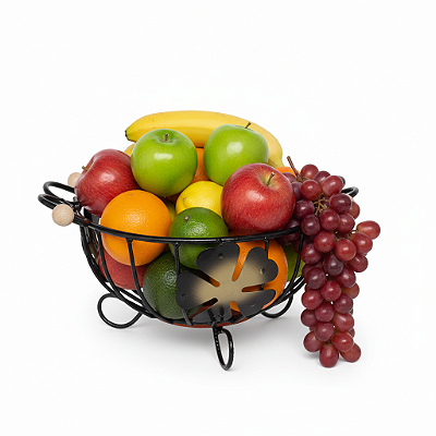 Fruteira rústica redonda de mesa