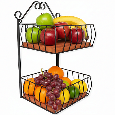 Fruteira rústica de Parede 2 andares