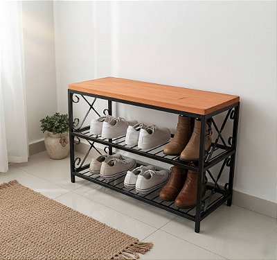 Banco sapateira organizador artesanal