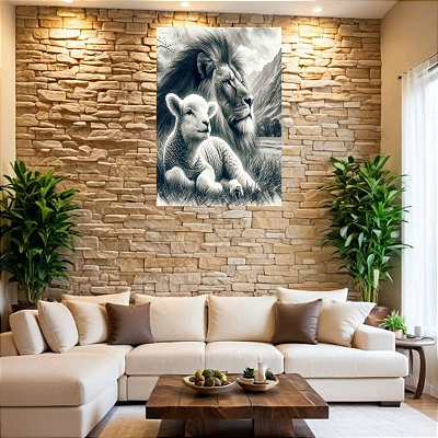 Quadro Decorativo Tribo de Judá e o cordeiro