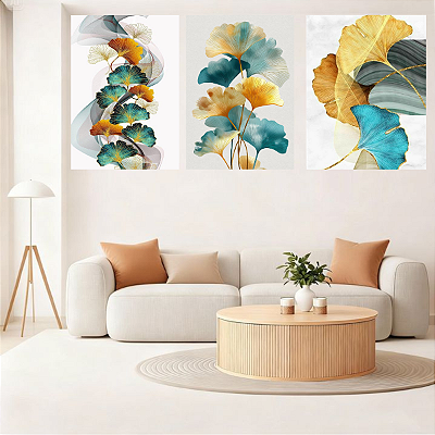 Conjunto de 3 Quadros Decorativos Arte Contemporânea