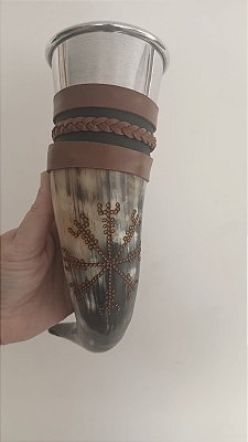 Drink Horn com Copo de Alumínio Elmo do Terror - Ægishjálmr