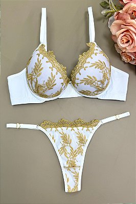 Conjunto Cristal Tule Bordado Feminino