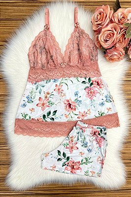 Baby Doll Carolina em Liganete e Renda