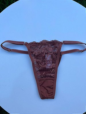CALCINHA FIO COM REGULAGEM E FRENTE EM RENDA