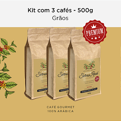 Kit c/3 Cafés - 500g - Grãos