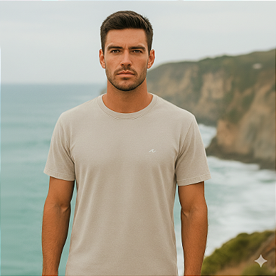 Camisa Mentawai Malha Bege Estonada Lisa