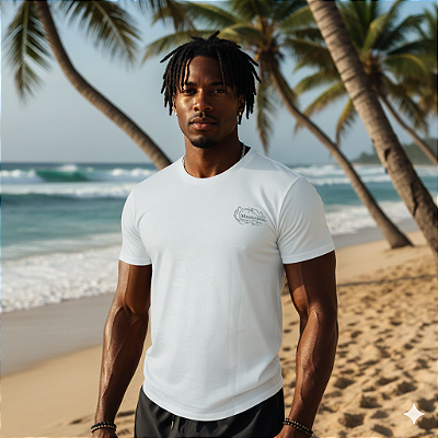 Camisa Mentawai Bege Claro Estonada Estampa Surfland