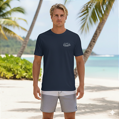 Camisa Mentawai Azul Marinho Estonada Estampa Surfland