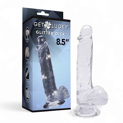 PENIS COM ESCROTO TRANSPARENTE 29cm