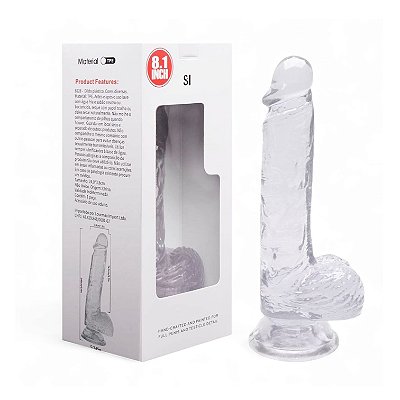 PENIS COM ESCROTO TRANSPARENTE 24cm