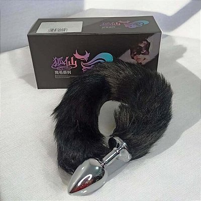 PLUG ANAL AÇO RABO RAPOSA PRETO