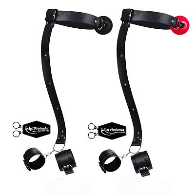 KIT SADO MORDAÇA BOLA COM ALGEMAS TRASEIRAS