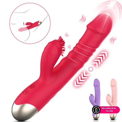 VIBRADOR REC. DE CLITOR E PONTO G VAI E VEM