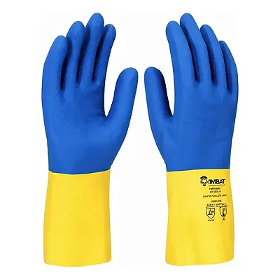 LUVA LATEX REVEST AMARELA AZUL M.G.XG