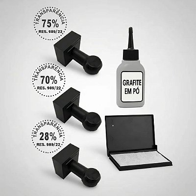 Kit 03 Carimbos - Películas, Adesivo, Insulfilm 28% 70% 75% *