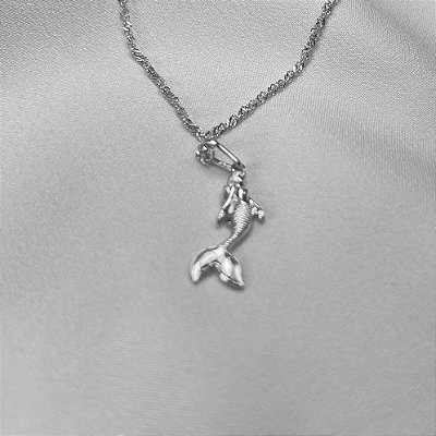 COLAR SINGAPURA PINGENTE SEREIA - PRATA 925