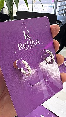 ARGOLA CLICK CRAVEJADA - M - PRATA 925