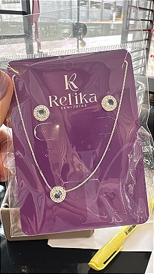 CONJUNTO PONTO DE LUZ LUXO AZUL CLARO - PRATA 925