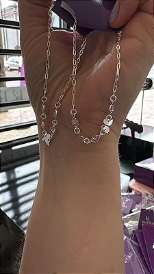 PULSEIRA BORBOLETA ZIR ROSA - PRATA 925