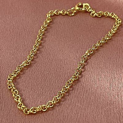 PULSEIRA ELO PORTUGUES DOURADA - SEMIJOIA