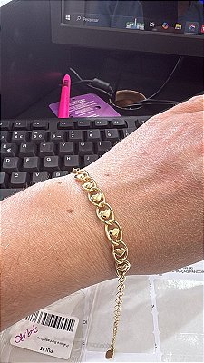 PULSEIRA ELOS COM CORAÇÕES - SEMIJOIA