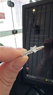 ANEL - CORAÇÃO CRAVEJADO - PRATA 925