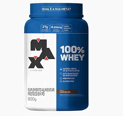 Whey 100% Max Titanium - Sabor Chocolate (900g)