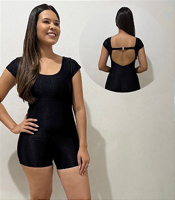 Macaquinho Fitness de Poliamida – Black Comfort