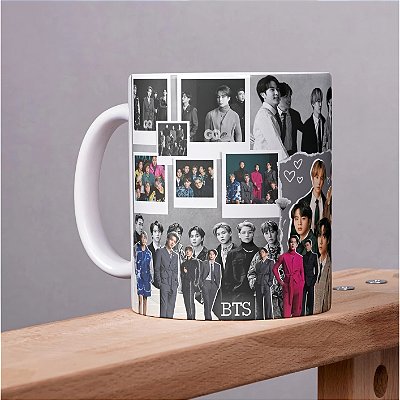 Caneca Personalizada com Fotos do Grupo BTS