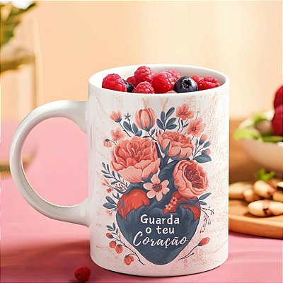 Caneca Personalizada com Frase Guarda o teu coração - Provérbios 4:23