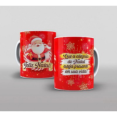 Caneca Personalizada Unykk Feliz Natal Que a Alegria do Natal Esteja Presente em Sua Vida