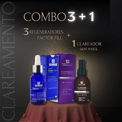 COMBO 3 + 1 REGENERADOR DA PELE + CLAREADOR