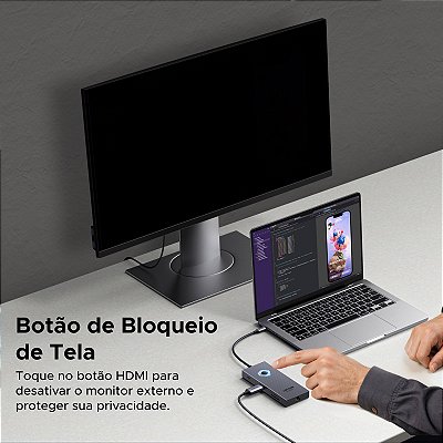 UGREEN 10Gbps USB C HUB 4K60Hz Tipo-C para HDMI RJ45 PD100W SD & TF Adaptador US