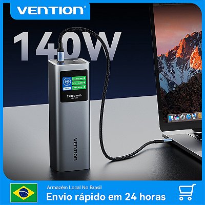Bateria Portátil Vention BR 27000mAh PD3.1 140W para Laptop, Notebook, Macbook,