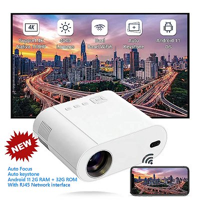 Projetor Shelby's Vivid Pure- Contraste Vivicine L010 - Android 11 Full HD 1080P Nativo Suporte 4K