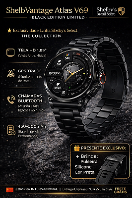 ShelbVantage Atlas Midnight GPS Track | Tela 1.85" | Bateria 710mAh